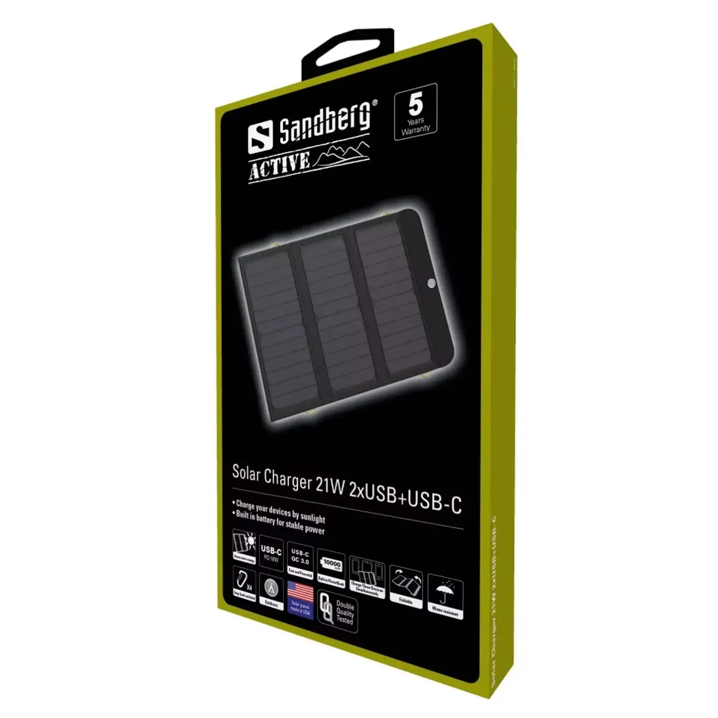 Sandberg Powerbanks Og Solceller<Solar Charger 21W 2xUSB+USB-C