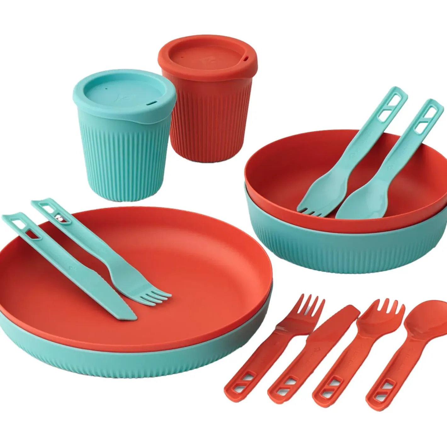 Sea to Summit Bestik, Tallerkener Og Kopper<Passage Dinnerware Set 2 Pers (14 Pcs) Blå (AQUA SEA BLUE/SPICY ORANGE)