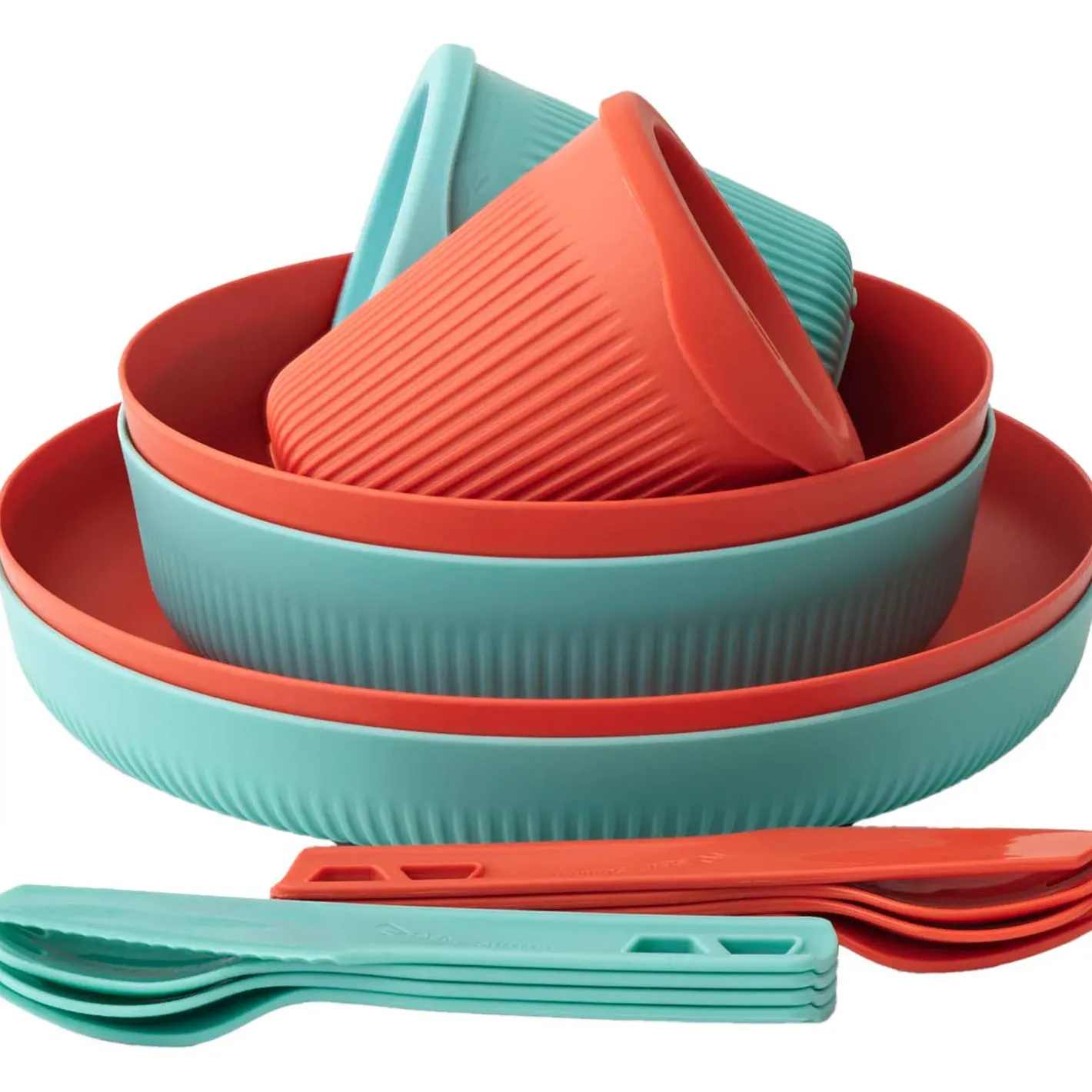 Sea to Summit Bestik, Tallerkener Og Kopper<Passage Dinnerware Set 2 Pers (14 Pcs) Blå (AQUA SEA BLUE/SPICY ORANGE)