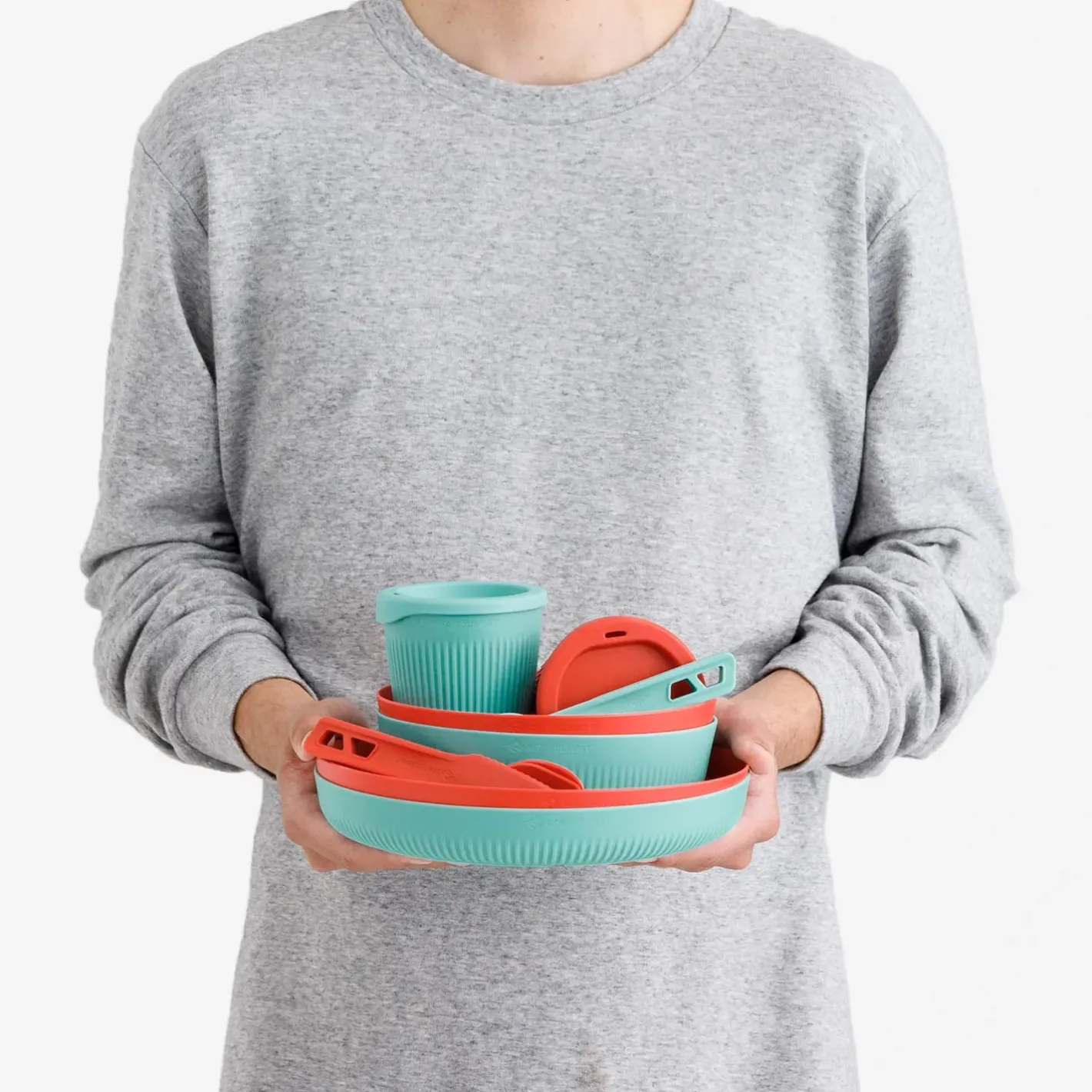Sea to Summit Bestik, Tallerkener Og Kopper<Passage Dinnerware Set 2 Pers (14 Pcs) Blå (AQUA SEA BLUE/SPICY ORANGE)