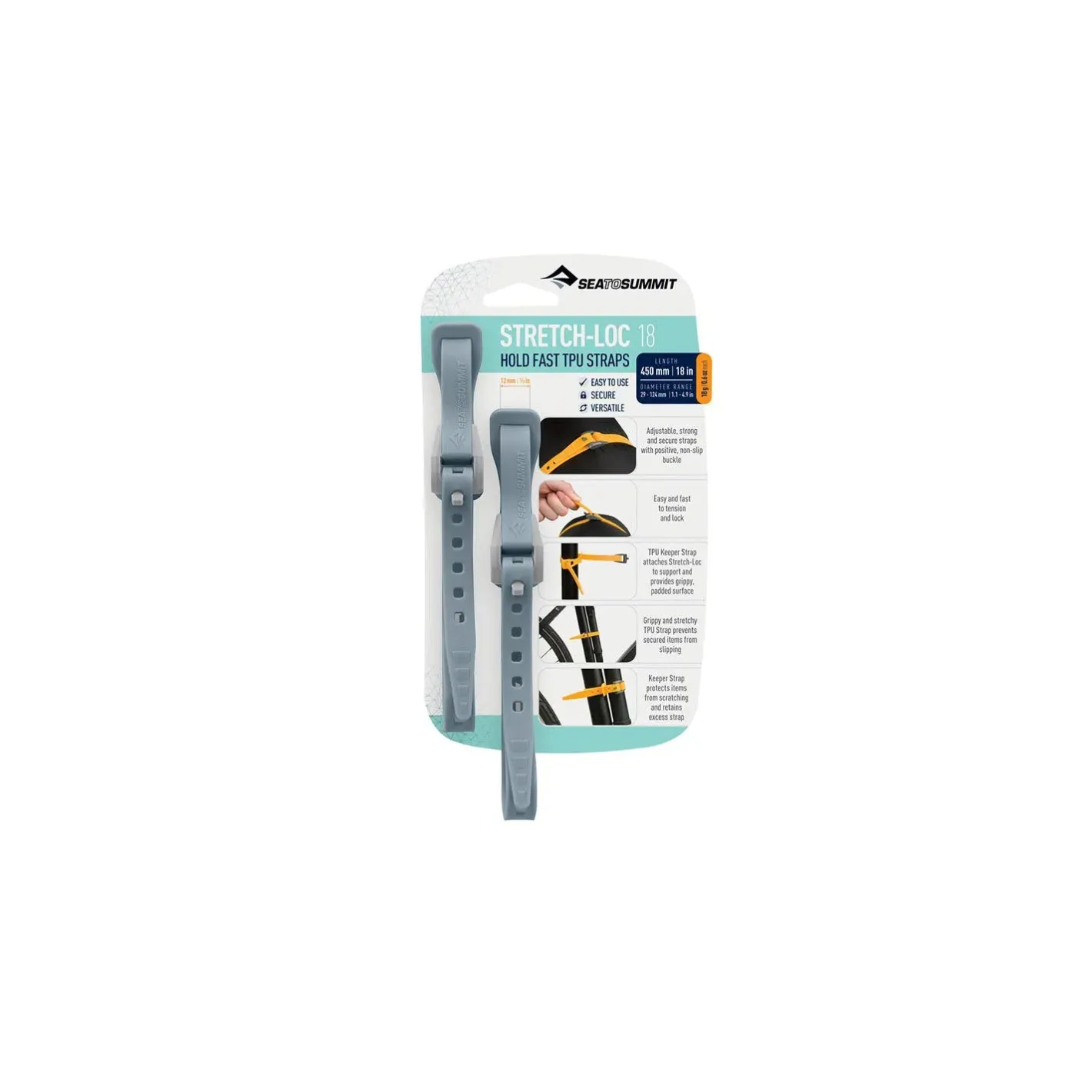 Sea to Summit Tilbehør Til Rygsække<Stretch-loc 18 - 12mm X 450mm 2 Pack Grå (CHARCOAL)