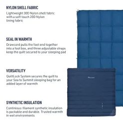 Sea to Summit Lagenposer<Tanami TmII Down Camping Comforter Queen Blå (NAVY DARK BLUE)
