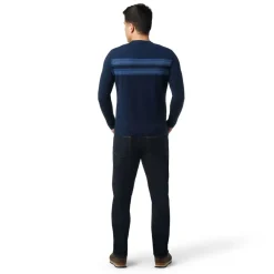 Smartwool Sweaters Og Pullovers<Mens Sparwood Stripe Crew Sweater Blå (DEEP NAVY HTHR LAGUNA BLUE H)