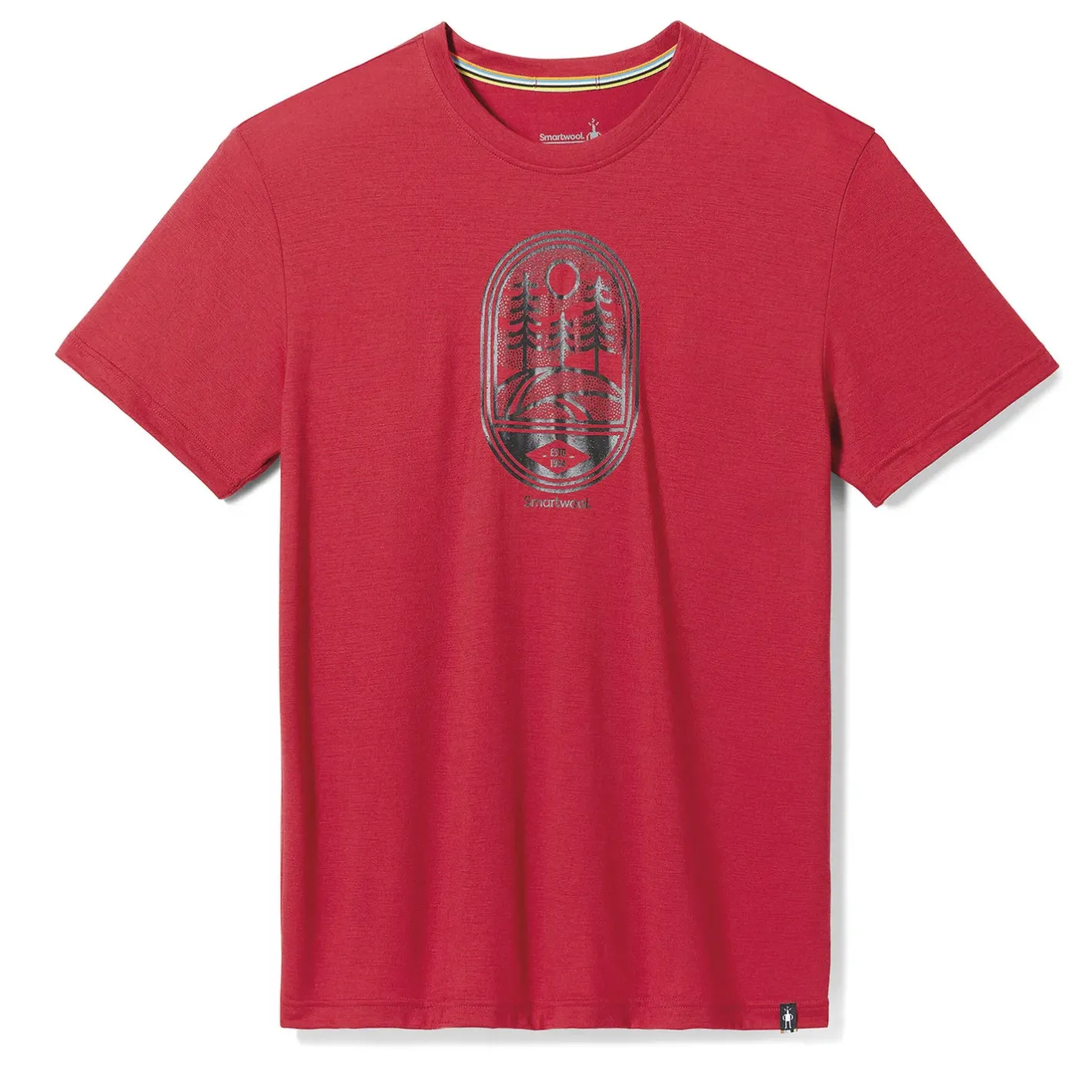 Et Grønnere Valg T-Shirts|T-Shirts<Smartwool Mountain Trail Graphic S/S Tee Slim Fit Rød (RHYTHMIC RED)