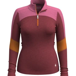 Smartwool Uldoverdele<Womens Cl Thermal Merino Base Layer CB 1/4 Zip Lyserød (CURRANT/GARDEN PINK)