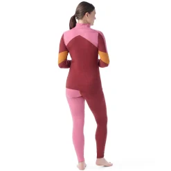 Smartwool Uldoverdele<Womens Cl Thermal Merino Base Layer CB 1/4 Zip Lyserød (CURRANT/GARDEN PINK)