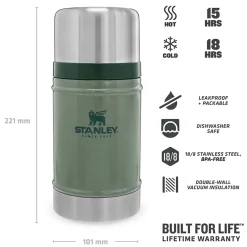 Stanley Termoflasker Og Termokopper<Legendary Classic Food Jar 0,7L Grøn (HAMMERTONE GREEN)