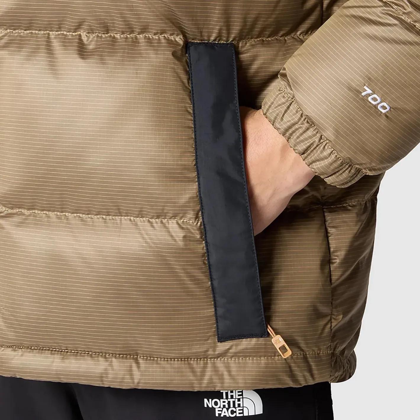 The North Face Varme Jakker<Mens Diablo Recycled Down Hoodie Beige (ALMOND BUTTER/TNF BLACK)