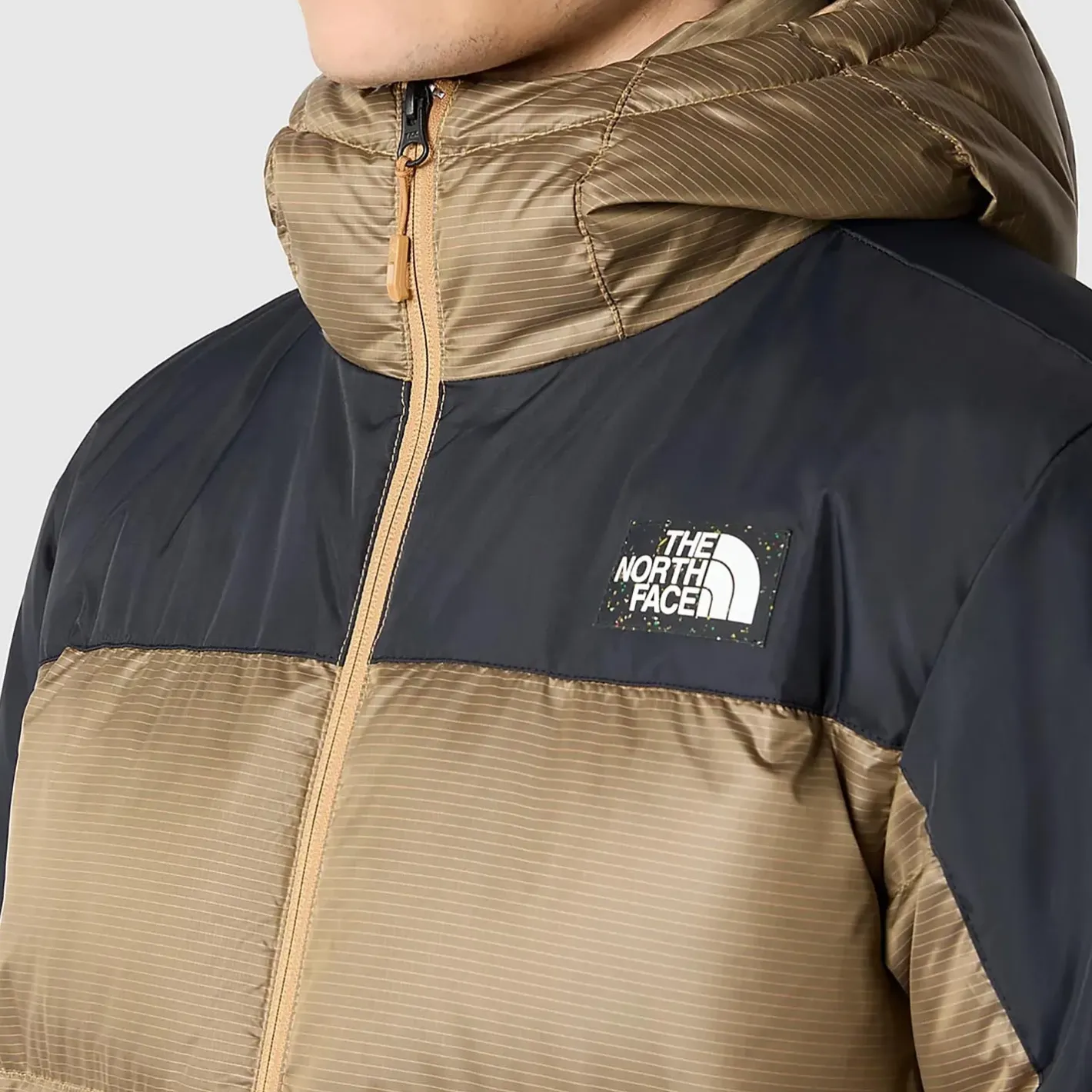 The North Face Varme Jakker<Mens Diablo Recycled Down Hoodie Beige (ALMOND BUTTER/TNF BLACK)