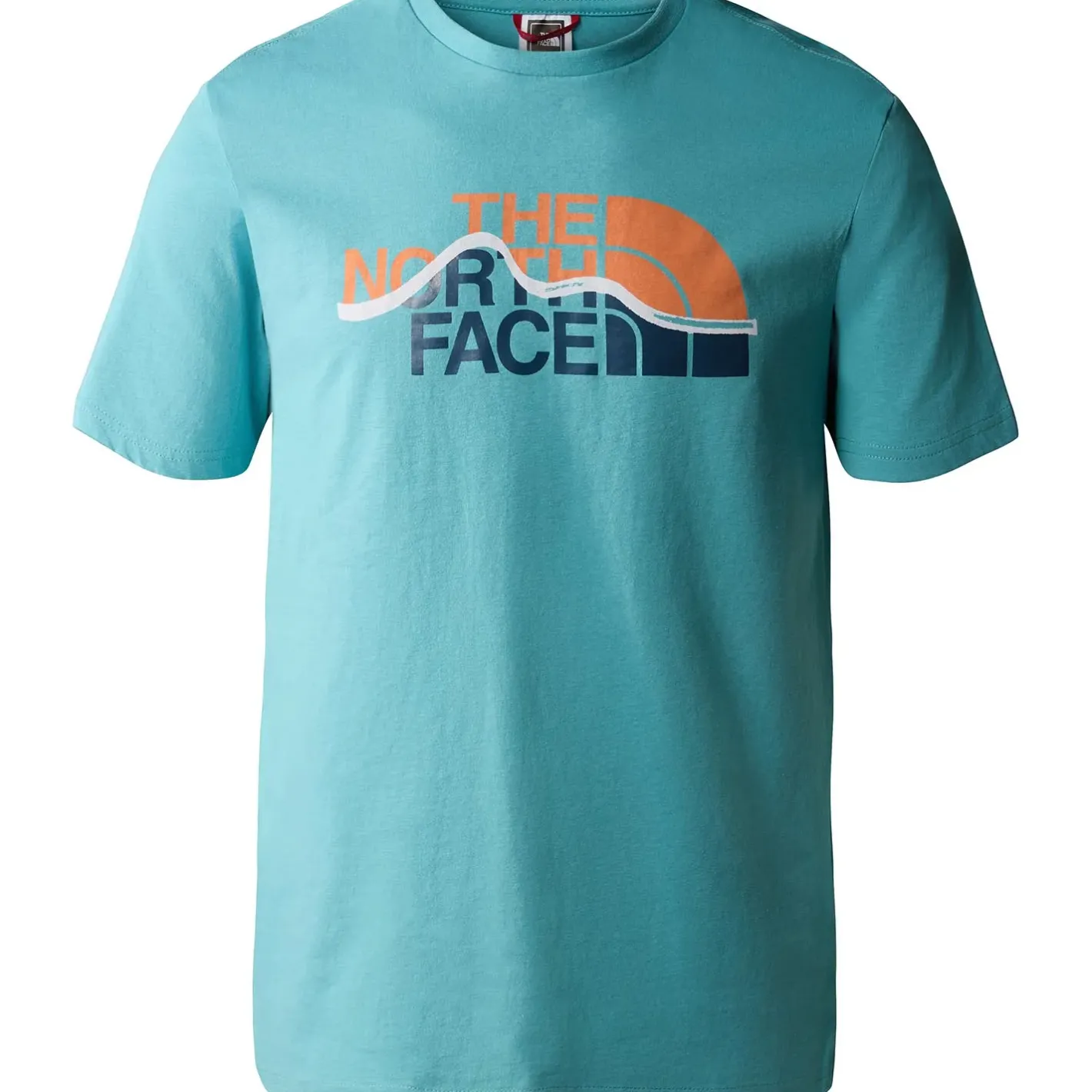 The North Face T-Shirts<Mens S/S Mountain Line Tee Orange (REEF WATERS/DUSTY CORAL ORANGE)