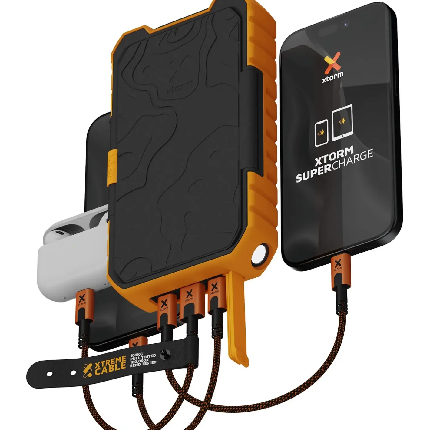 Xtorm Powerbanks Og Solceller<Rugged Solar Powerbank 10000 Sort (BLACK/ORANGE)