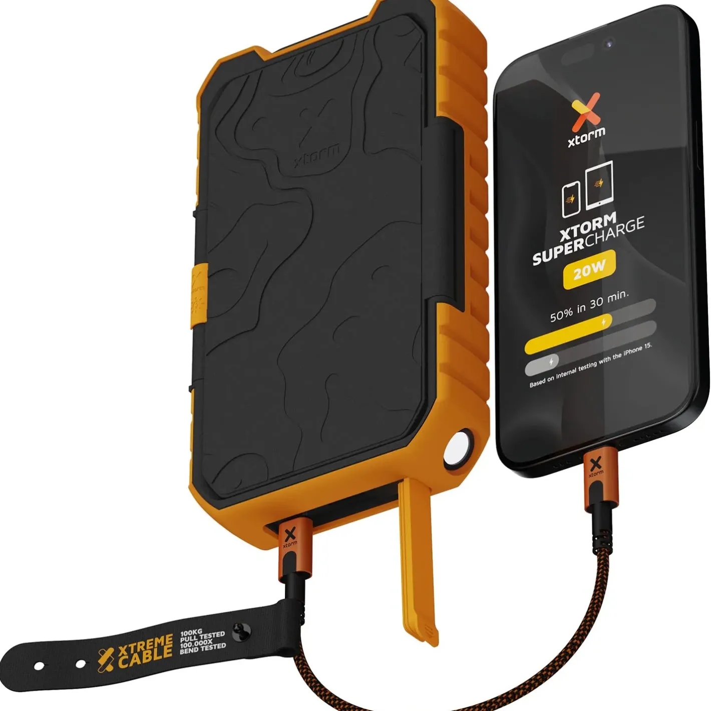 Xtorm Powerbanks Og Solceller<Rugged Solar Powerbank 10000 Sort (BLACK/ORANGE)