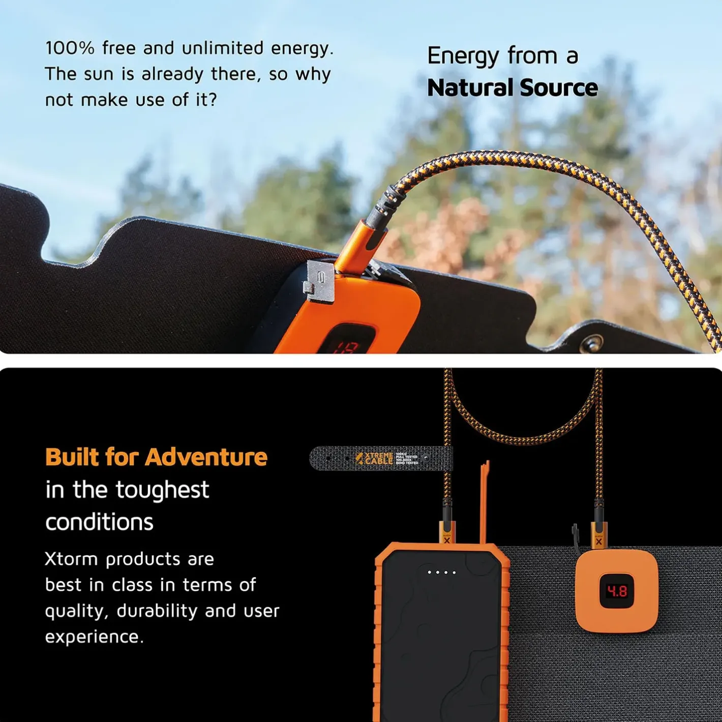 Xtorm Powerbanks Og Solceller<28W Foldable Solar Booster Sort (BLACK)